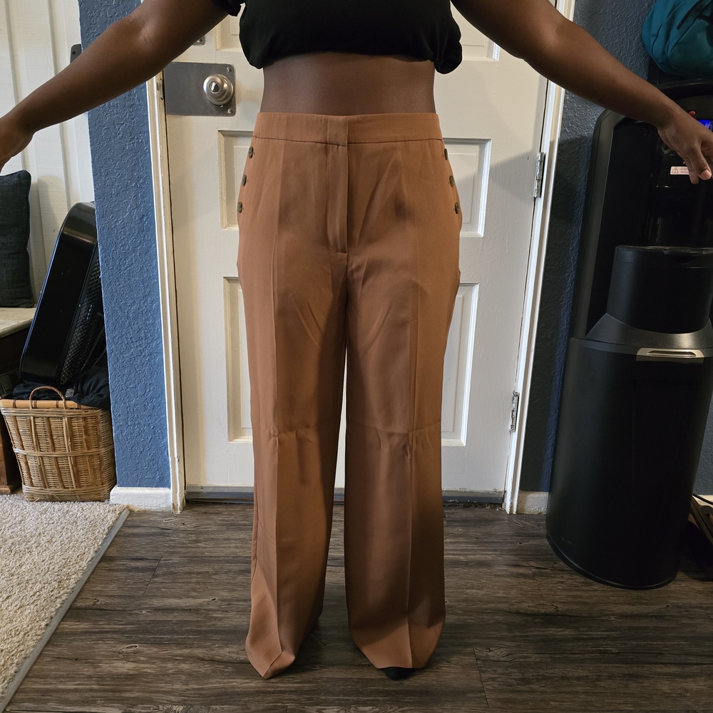 Miss Selfridge Tan Wide-Leg Pants
